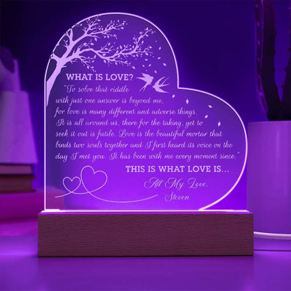 To Solve That Riddle With Just One Answer Is Beyond  Me Custom Name Engraved Acrylic Heart Plaque