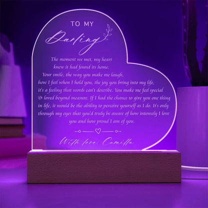 I Love You And How Proud I Am Of You Custom Name Engraved Acrylic Heart Plaque