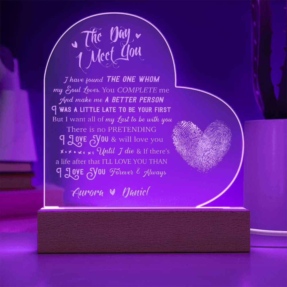 I have found THE ONE WHOM my Soul Loves Custom Name Engraved Acrylic Heart Plaque