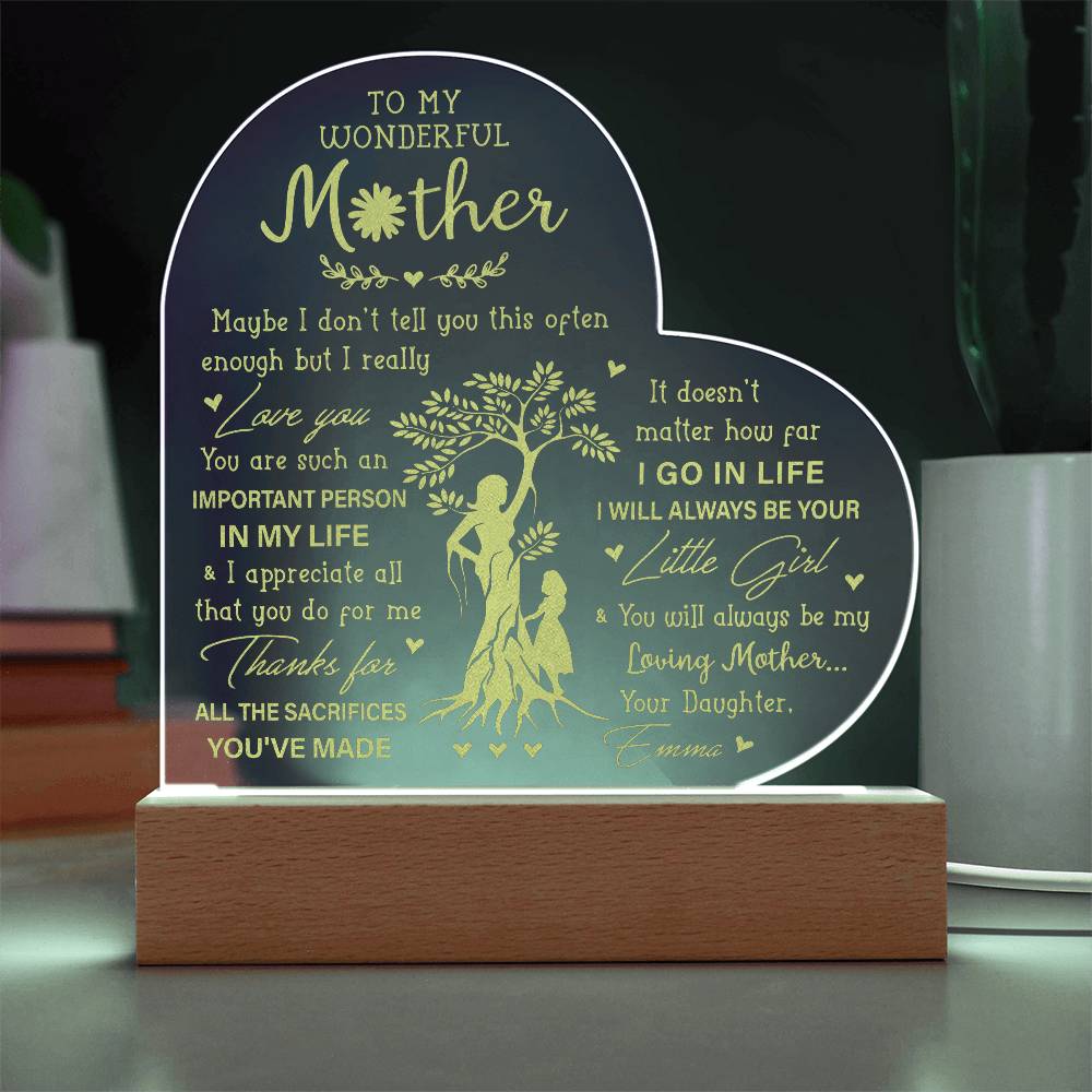 Maybe I Don't Tell You This Often Enough But I Really Gifts For Mother's Day Custom Name Engraved Acrylic Heart Plaque