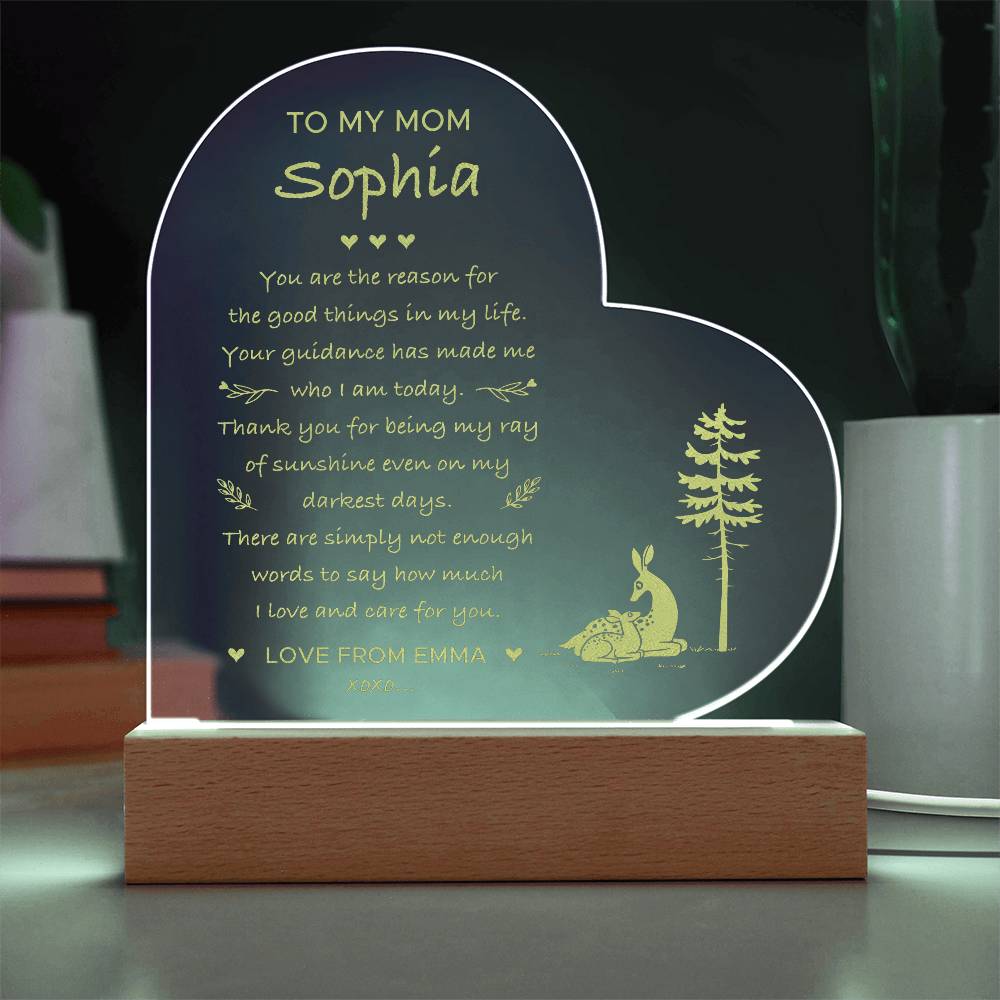 You Are The Reason For The Good Things Gifts For Mother's Day Personalized Name Engraved Acrylic Heart Plaque