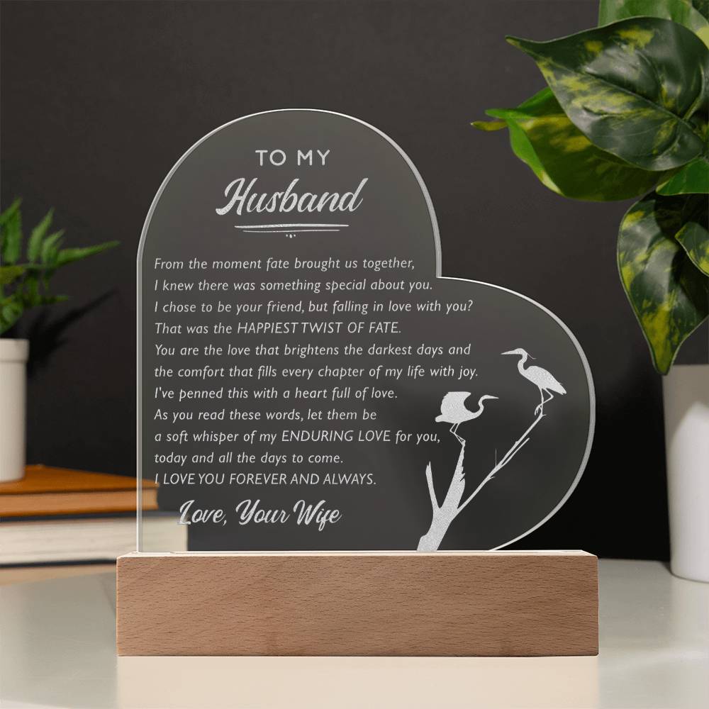 From The Moment Fate Brought Us Together Custom Name Engraved Acrylic Heart Plaque