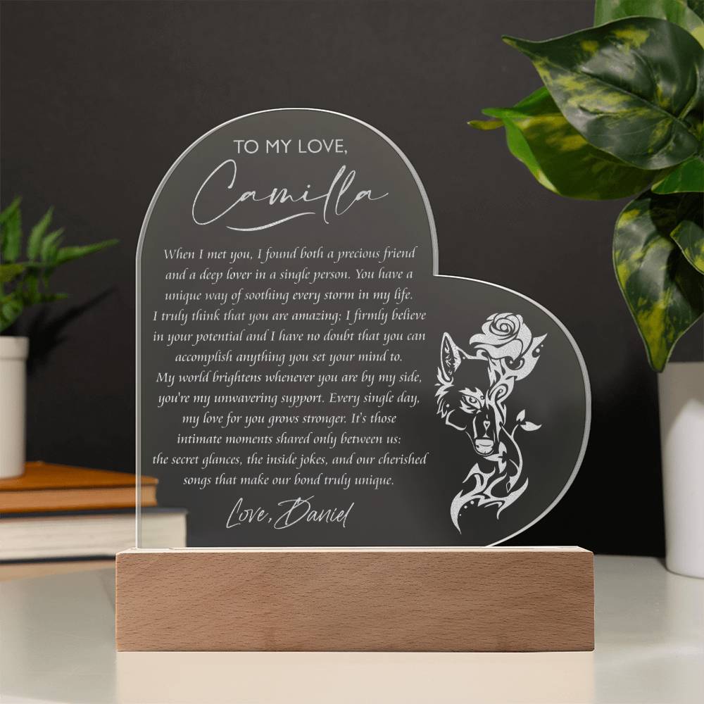 When I Met You I Found Both A Precious Friend Personalized Name Engraved Acrylic Heart Plaque