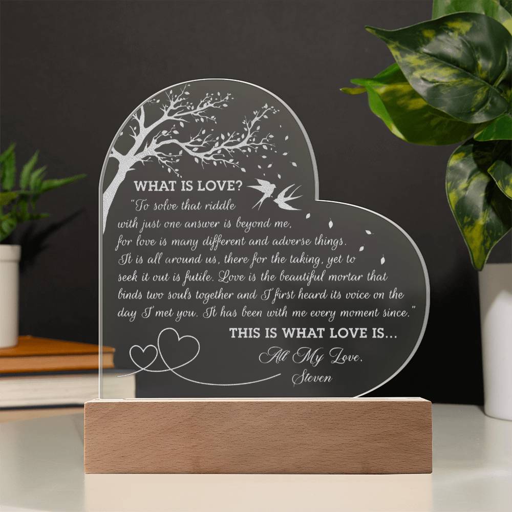 To Solve That Riddle With Just One Answer Is Beyond  Me Custom Name Engraved Acrylic Heart Plaque