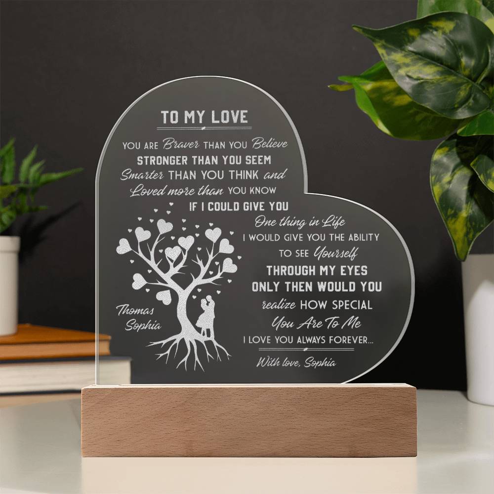 How Special You Are To Me I Love You Always Forever Name Custom Engraved Acrylic Heart Plaque