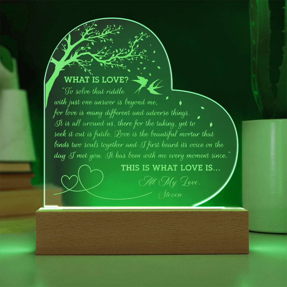 To Solve That Riddle With Just One Answer Is Beyond  Me Custom Name Engraved Acrylic Heart Plaque