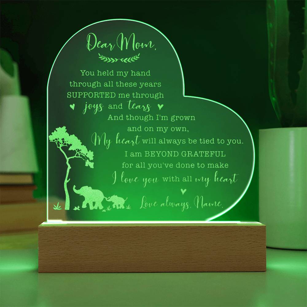 You Held My Hand Through All These Years Supported Gifts For Mother's Day Personalized Name Engraved Acrylic Heart Plaque