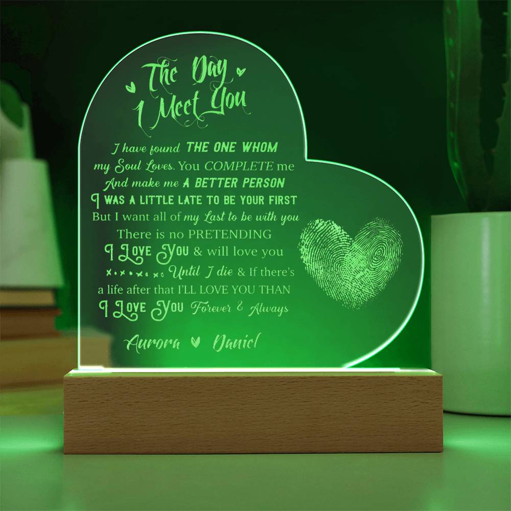 I have found THE ONE WHOM my Soul Loves Custom Name Engraved Acrylic Heart Plaque