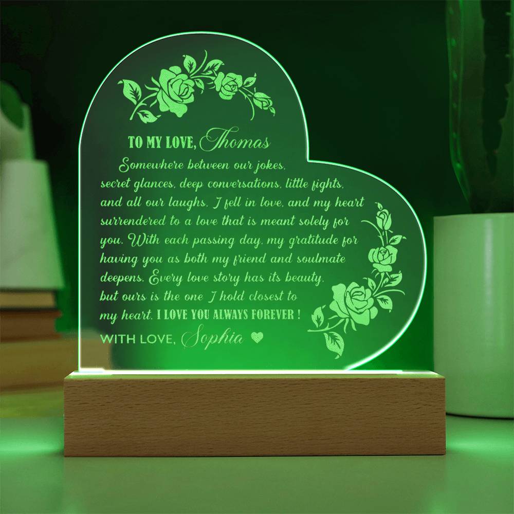 Every Love Story Has Its Beauty But Ours Is The One I Hold Closest To My Heart Custom Name Engraved Acrylic Heart Plaque