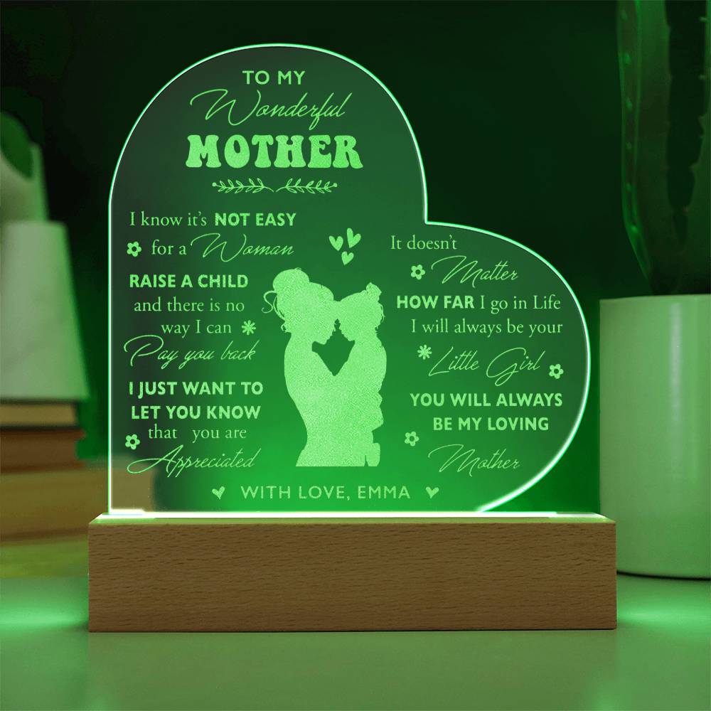 It Doesn't Matter How Far I Go In Life Gifts For Mother's Day Personalized Name Engraved Acrylic Heart Plaque