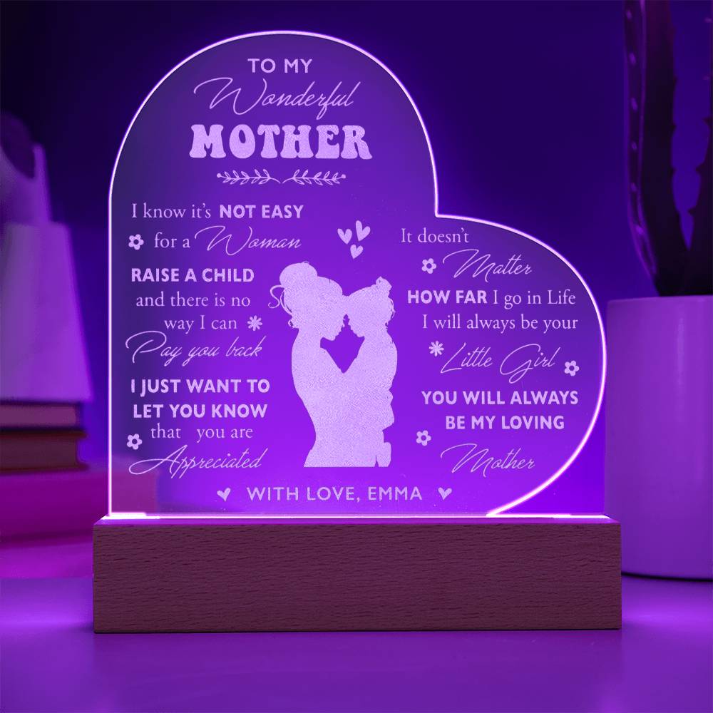 It Doesn't Matter How Far I Go In Life Gifts For Mother's Day Personalized Name Engraved Acrylic Heart Plaque