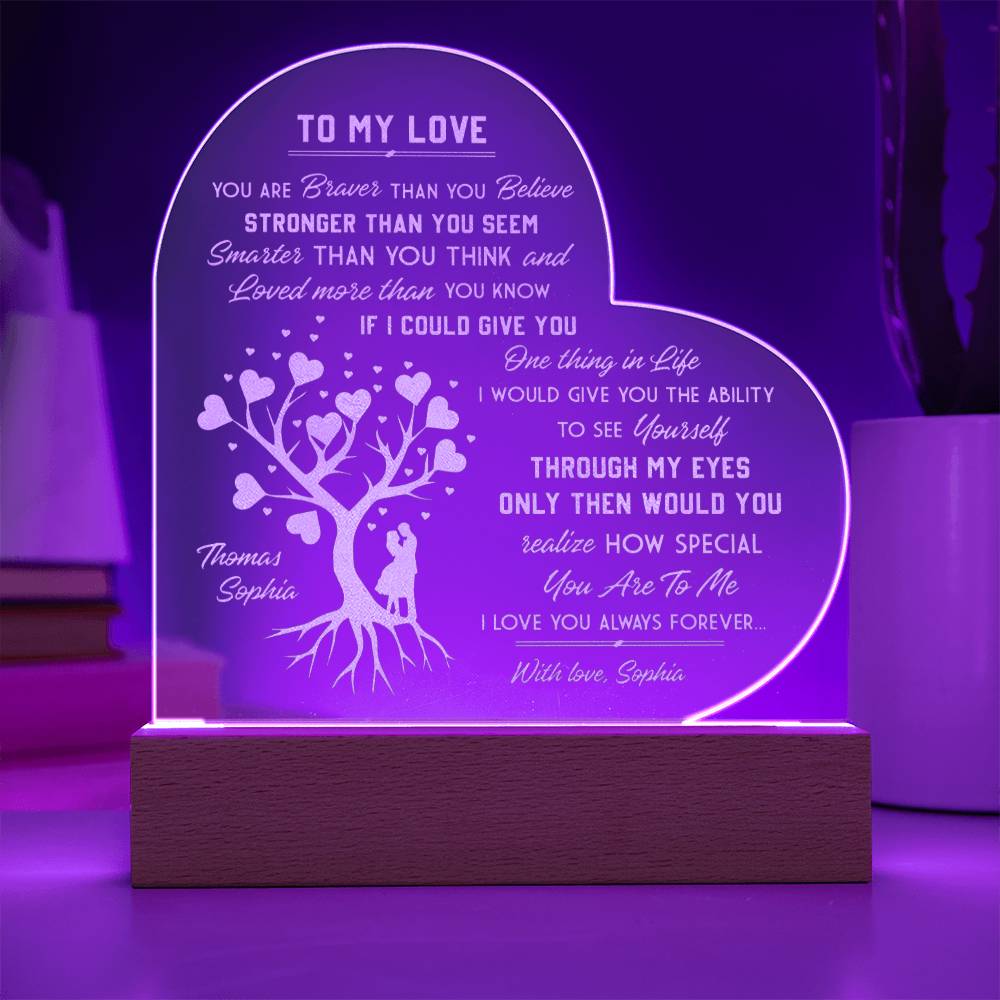 How Special You Are To Me I Love You Always Forever Name Custom Engraved Acrylic Heart Plaque