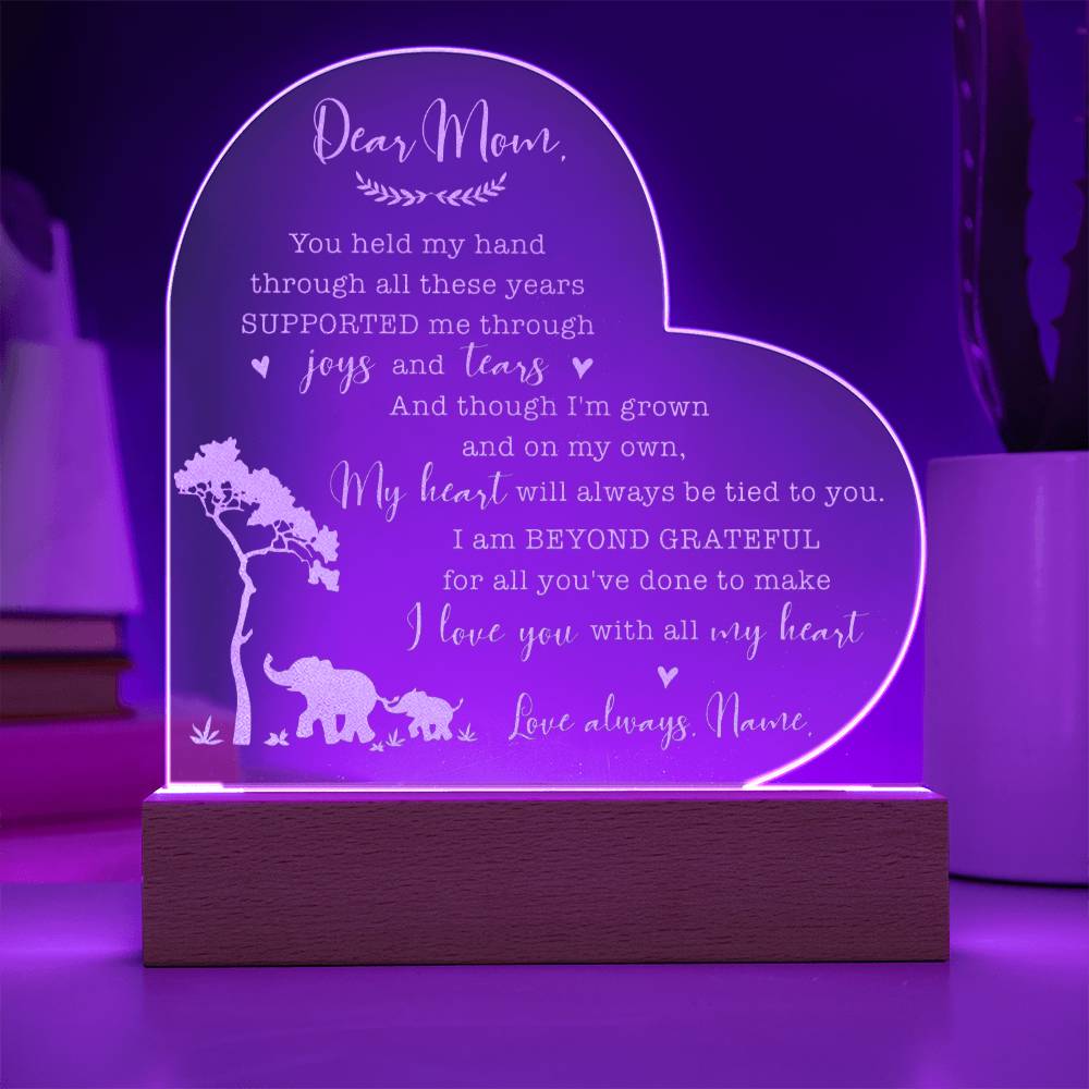 You Held My Hand Through All These Years Supported Gifts For Mother's Day Personalized Name Engraved Acrylic Heart Plaque