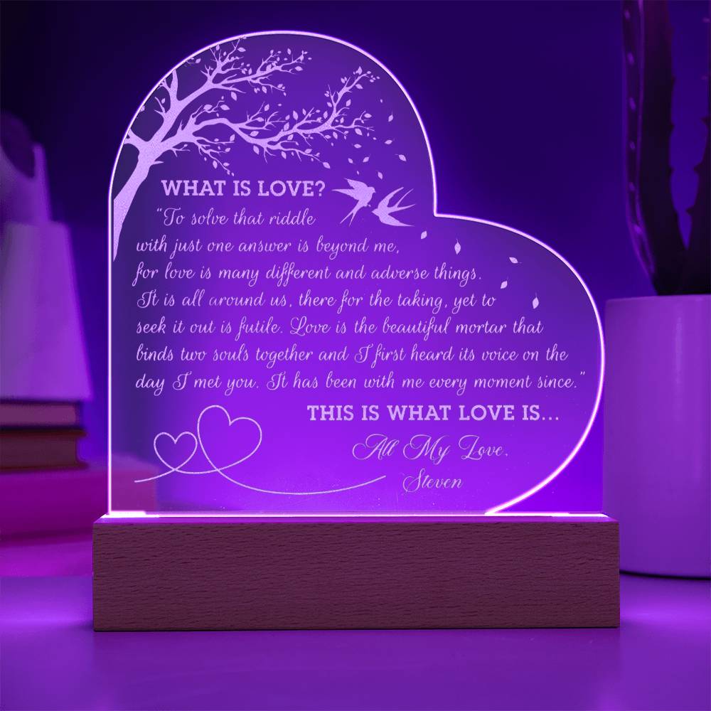 To Solve That Riddle With Just One Answer Is Beyond  Me Custom Name Engraved Acrylic Heart Plaque