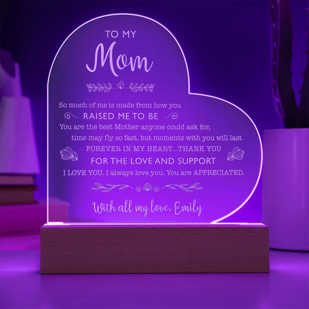 So Much Of Me Is Made From Gifts For Mother's Day Personalized Name Engraved Acrylic Heart Plaque