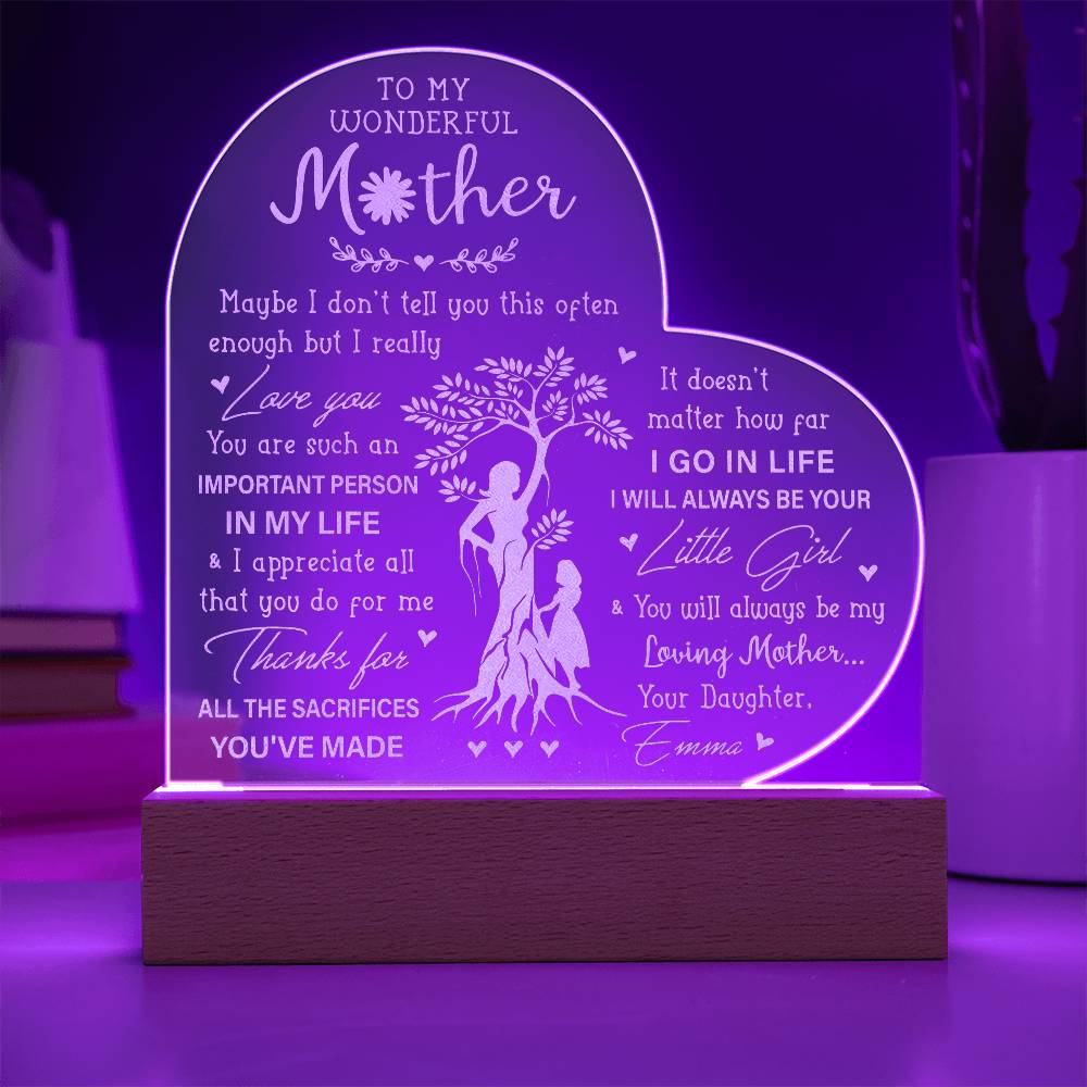 Maybe I Don't Tell You This Often Enough But I Really Gifts For Mother's Day Custom Name Engraved Acrylic Heart Plaque