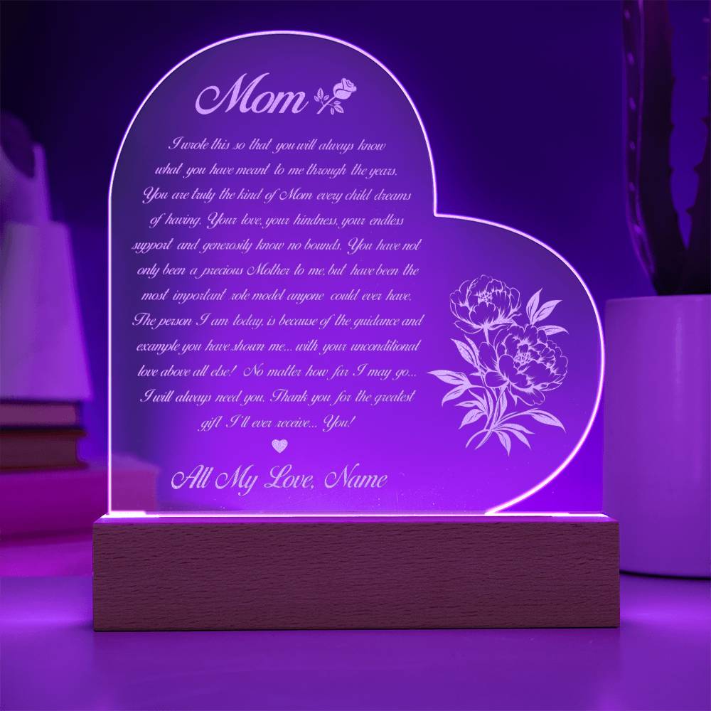 I Wrote This So That You Will Always Custom Name Engraved Acrylic Heart Plaque