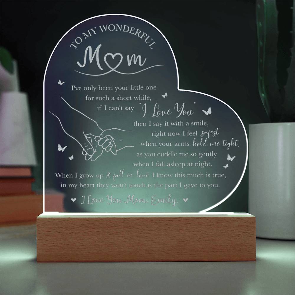 I've Only Been Your Little One Gifts For Mother's Day Custom Name Engraved Acrylic Heart Plaque