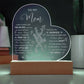 DNA Flower To Mother Gifts For Mother's Day Custom Name Engraved Acrylic Heart Plaque