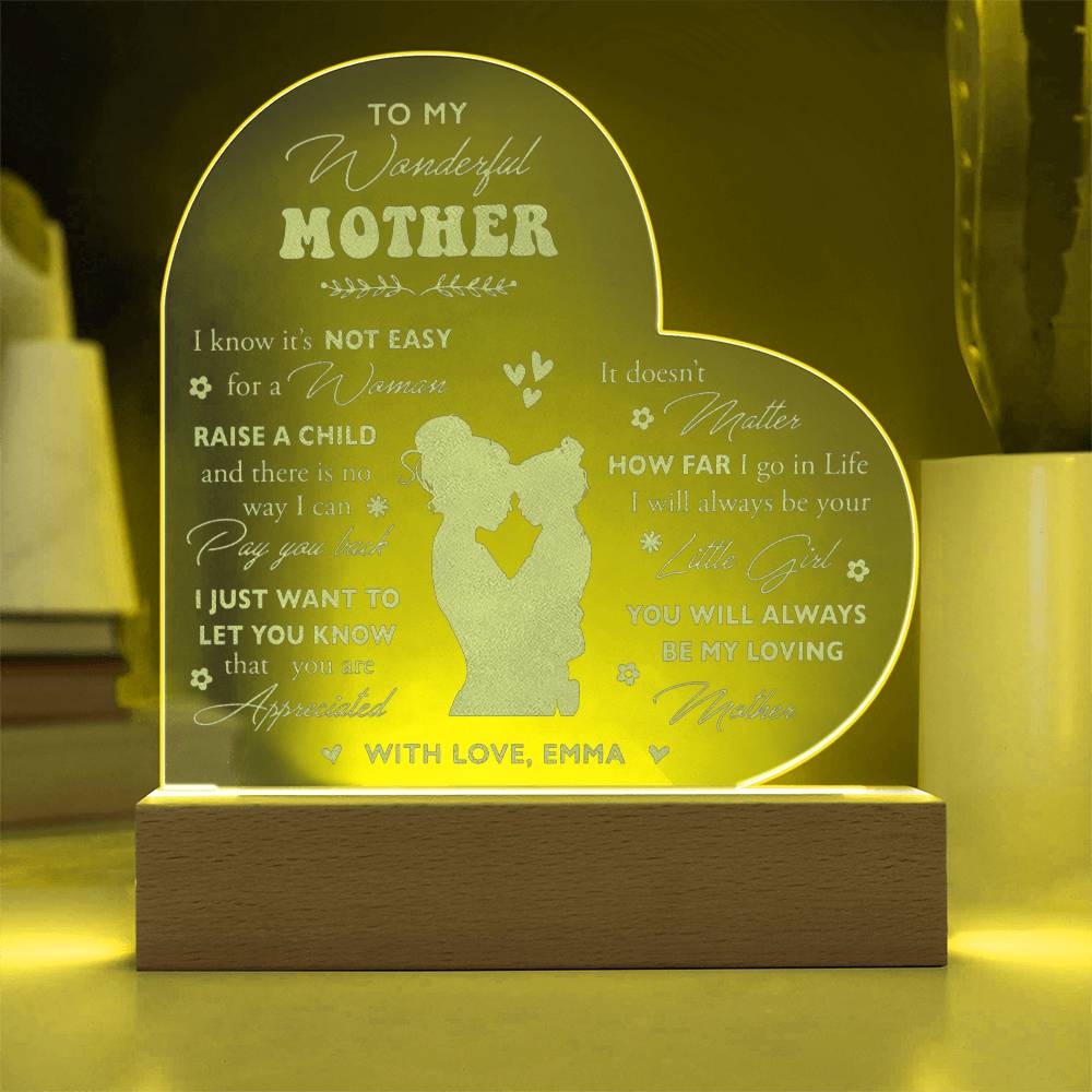 It Doesn't Matter How Far I Go In Life Gifts For Mother's Day Personalized Name Engraved Acrylic Heart Plaque