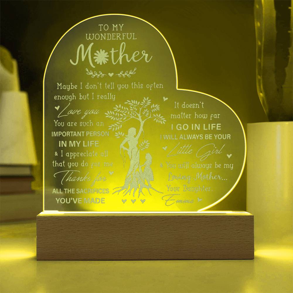 Maybe I Don't Tell You This Often Enough But I Really Gifts For Mother's Day Custom Name Engraved Acrylic Heart Plaque