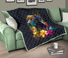 Pitbull And Flower Quilt Twin Queen King Size 114