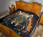 Native American Wolf 3D Quilt Twin Queen King Size 93