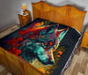 Wolf And Flowers Quilt Twin Queen King Size 103