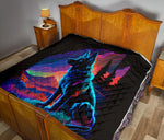 German Shepherd Colorful Quilt Twin Queen King Size 65