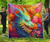 Dragon In Final Fantasy Quilt Twin Queen King Size 100