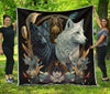 Black And White Wolf Quilt Twin Queen King Size 16