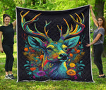 Deer Hunting With Full Horn Quilt Twin Queen King Size 99