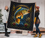 Peacock Bass Fishing Quilt Twin Queen King Size 109