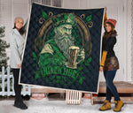 Irish Man With Beer Quilt Twin Queen King Size 75