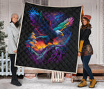 Eagle Colorful Quilt Twin Queen King Size 57