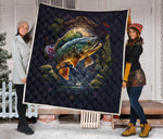 Peacock Bass Fishing Quilt Twin Queen King Size 110