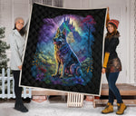 German Shepherd Colorful Quilt Twin Queen King Size 62