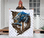 Detroit Lions Team Quilt Twin Queen King Size 40