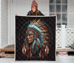 Indian Chief Warrior Quilt Twin Queen King Size 73