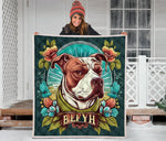 Pitbull Cartoon Quilt Twin Queen King Size 116