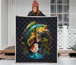 Bass Fishing Peacock Quilt Twin Queen King Size 13