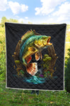 Bass Fishing Peacock Quilt Twin Queen King Size 13