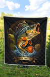 Peacock Bass Fishing Quilt Twin Queen King Size 108