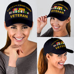 Vietnam Desert Storm Veteran Classic Cap, Veteran Hats, Custom Veteran Hats