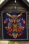 An Beautiful Owl Mandala Quilt Twin Queen King Size 8