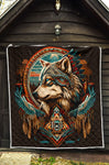 Native Wolf Quilt Twin Queen King Size 98