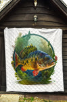 Peacock Bass Swim In Water Quilt Twin Queen King Size 111