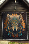 Native American Wolf 3D Quilt Twin Queen King Size 93