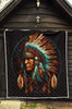 Native American Chef Warrior Quilt Twin Queen King Size 87