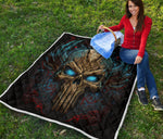 Skull Art Quilt Twin Queen King Size 130